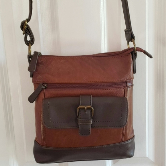 Stone & Co Two Tone Brown Leather Crossbody - Picture 4 of 4